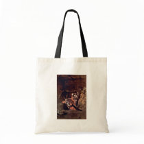 Adoration Of The Shepherds By Michelangelo Merisi Canvas Bags