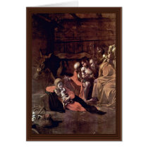 Adoration Of The Shepherds By Michelangelo Merisi Cards