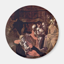 Adoration Of The Shepherds By Michelangelo Merisi Magnets