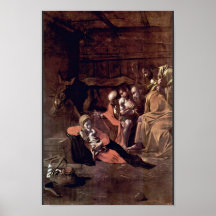 Adoration Of The Shepherds By Michelangelo Merisi Posters