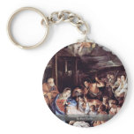 Adoration Of The Shepherds By Reni Guido Key Chains
