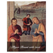 Adoration Of The Shepherds Detail By Perugino Full Color Flyer