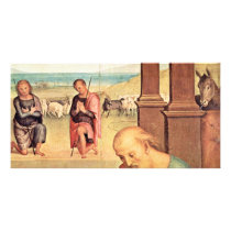 Adoration Of The Shepherds Detail By Perugino Photo Greeting Card