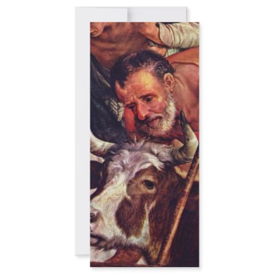Adoration Of The Shepherds [Fragment].,  By Pieter Rack Card Template by Artcollection