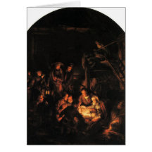 Adoration of the Shepherds - Rembrandt 1640. Card