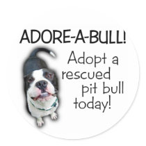 Adore-A-Bull Pit Bull! Round Sticker