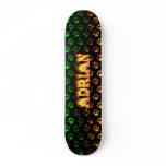 Adrian skateboard fire and flames design.