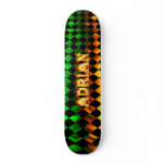 Adrian skateboard fire and flames design.