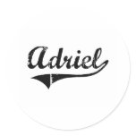 Adriel Classic Style Name Round Sticker