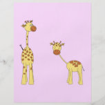Adult and Baby Giraffe. Cartoon Personalised Flyer