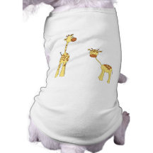 Adult and Baby Giraffe. Cartoon Pet T Shirt