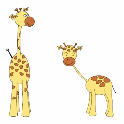 Adult and Baby Giraffe. Cartoon Acrylic Cut Out by Animal_Art_By_Ali