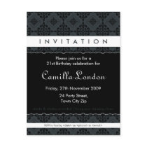 ADULT BIRTHDAY INVITATION :: ornately patterned L3