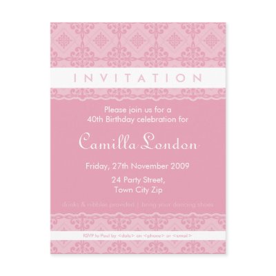 ADULT BIRTHDAY INVITATION :: ornately patterned P8 by edgeplus