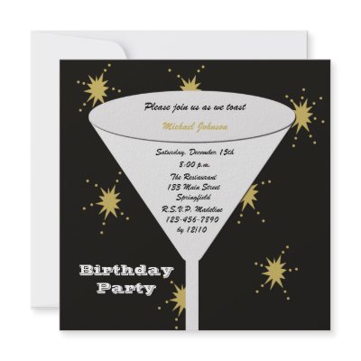 Adult BIrthday Party Invitations - Birthday Toast by henishouseofpaper