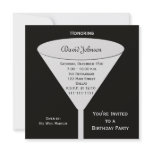 Adult Birthday Party Invites --  A Toast on Black