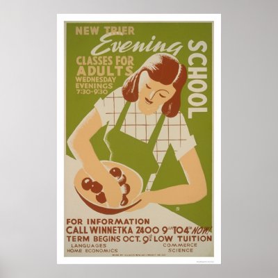 Adult Classes Winnetka 1941 WPA Poster by lc_wpa