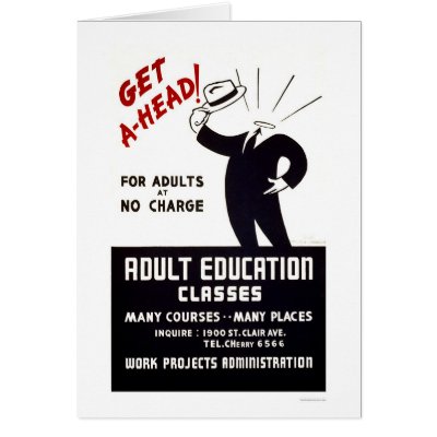Adult Education Classes 1938 WPA Greeting Card by lc_wpa