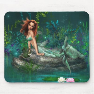 Adventurine Mermaid Mousepad by emmamarlow