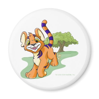 Adventurous orange Kougra on Mystery Island Refrigerator Magnets by neopets