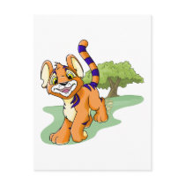 Adventurous orange Kougra on Mystery Island postcards