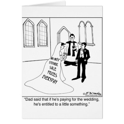 Advertising on a Wedding Gown Card by McHumor