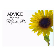Advice for the Wife to Be Tall Sunflower Cards Business Card