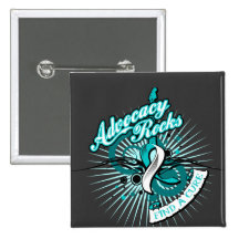 Advocacy Rocks Cervical Cancer Pinback Buttons