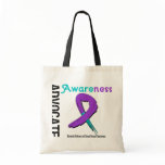 Advocate Awareness Grunge Ribbon Domestic Violence Canvas Bags