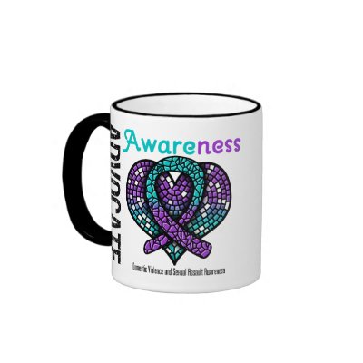 Advocate Awareness Mosaic Heart Domestic Violence Coffee Mug by giftsforawareness