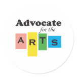 Advocate for the Arts Round Stickers
