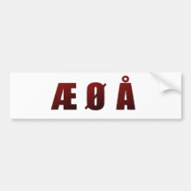 Æ Ø Å BUMPER STICKER
