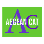 Aegean Cat Monogram Postcard