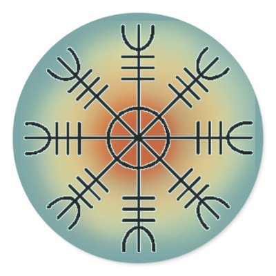 Ægishjalmr Round Stickers by talkingfox