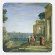 Aeneas and Dido in Carthage, 1675 Square Stickers