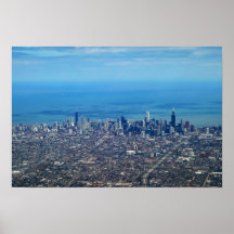 Aerial Chicago Downtown Posters