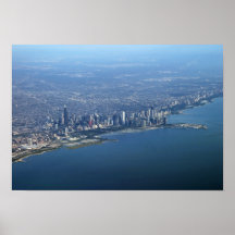 Aerial Downtown Chicago 11x16 Posters