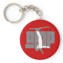 Aerial freestyle skiing keychains