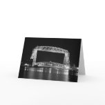 Aerial Lift Bridge Black & White photo Greeting Card