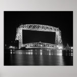 Aerial Lift Bridge Black & White photo posters