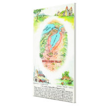 Aerial Map of Santa Clara County with Sites Gallery Wrap Canvas