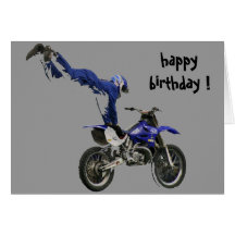 aerial moto-cross birthday greeting cards