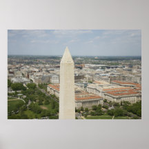 Aerial showing top of Washington Monument Print