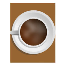 Aerial View Coffee Cup Post Card