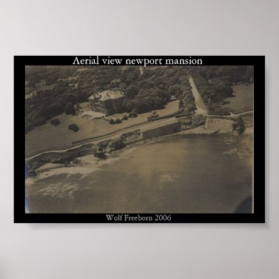 aerial view of newport mansion print by wolffreeborn