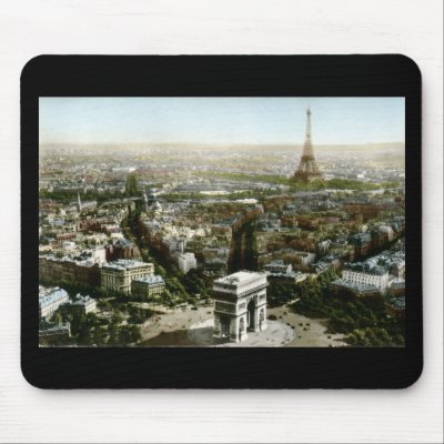 Aerial View of Paris, France Vintage Mouse Pads by markomundo