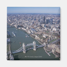 Aerial View of the River Thames Fridge Magnets