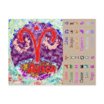 AERIES Astrology symbol Postcard