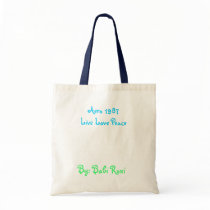 Aero 1987Live Love Peace, By: Babi Roxi Canvas Bags