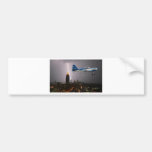 Aerobatic aeroplane in lightning bumper sticker
